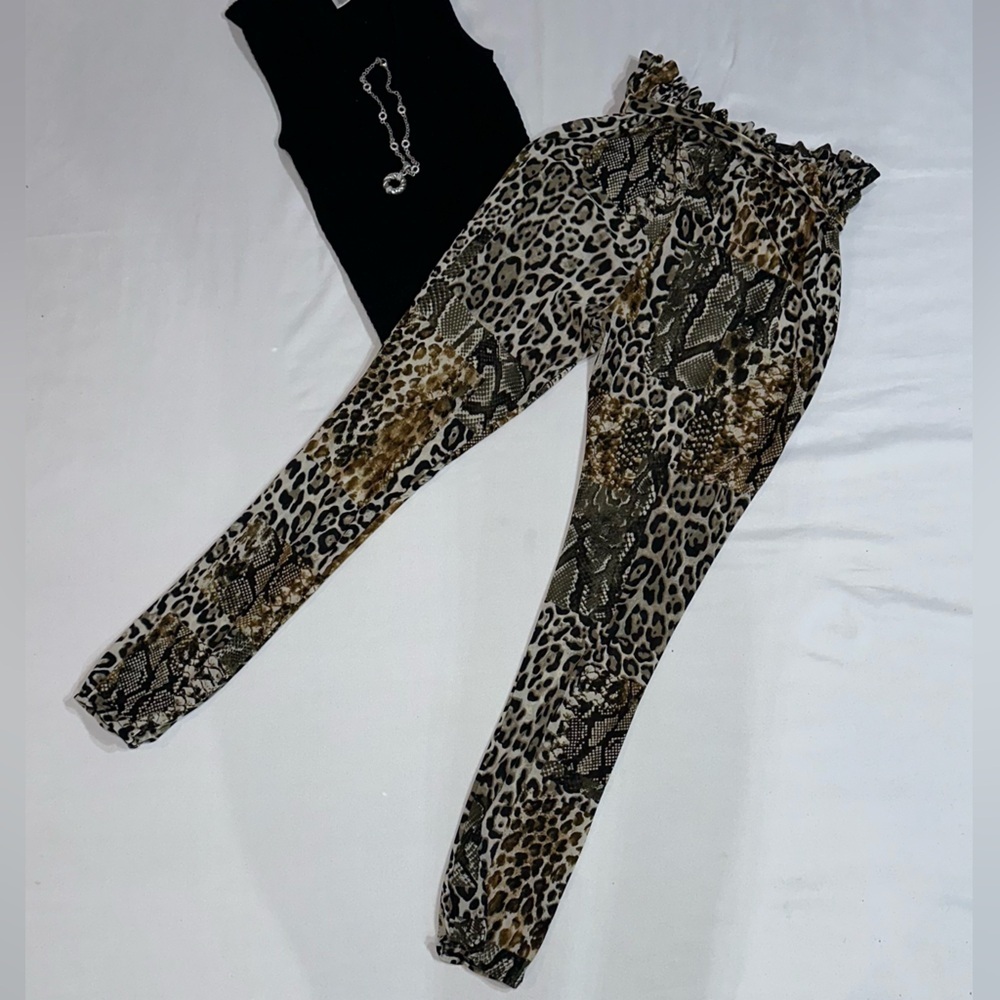 Fashion Nova Leopard Print Pants - Picture 2 of 3